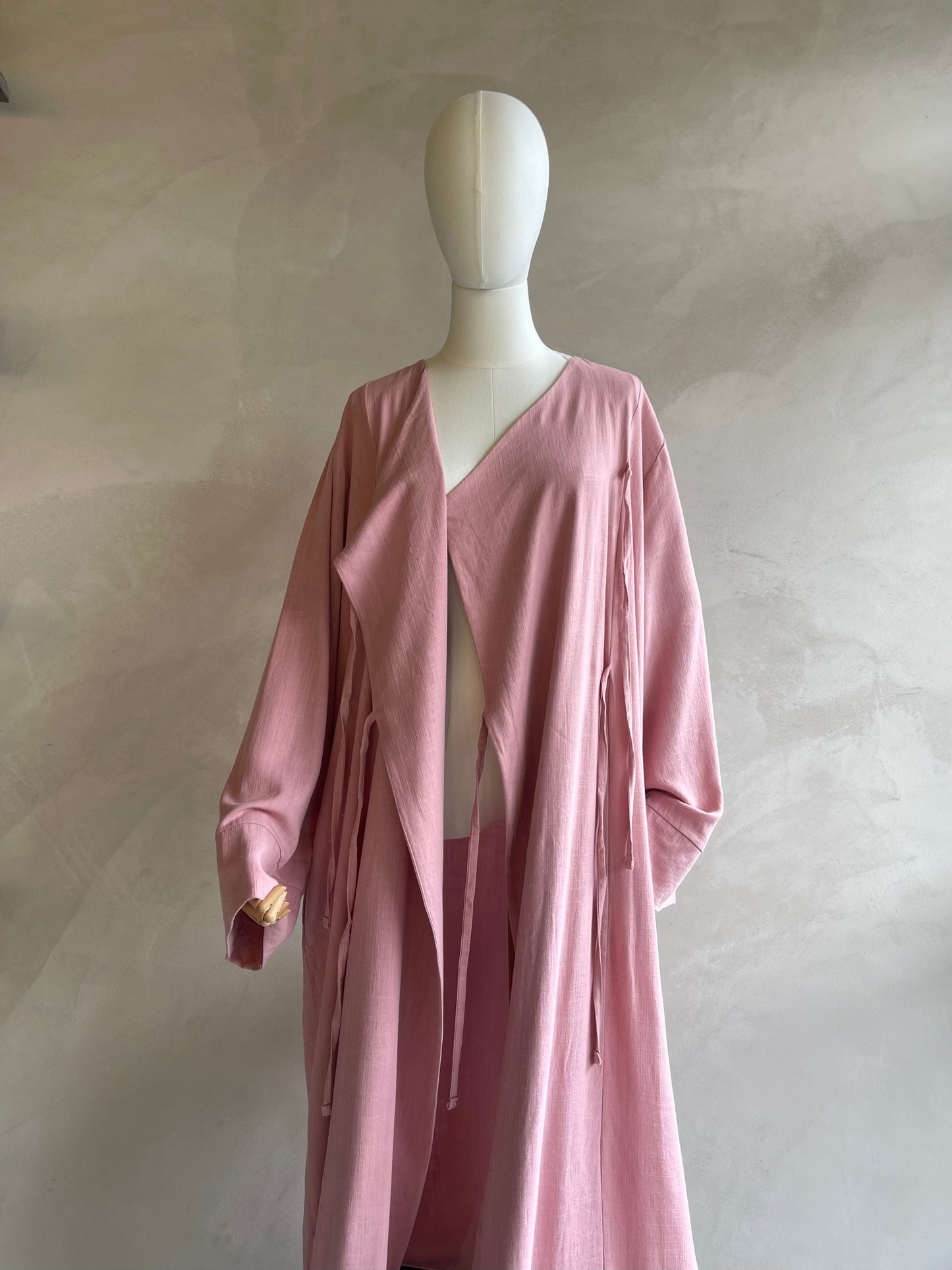 Blush Wrap Tie Abaya